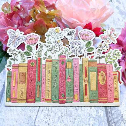 Books & Florals Quote Stand