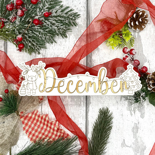 December Calendar Topper - Reindeer Design