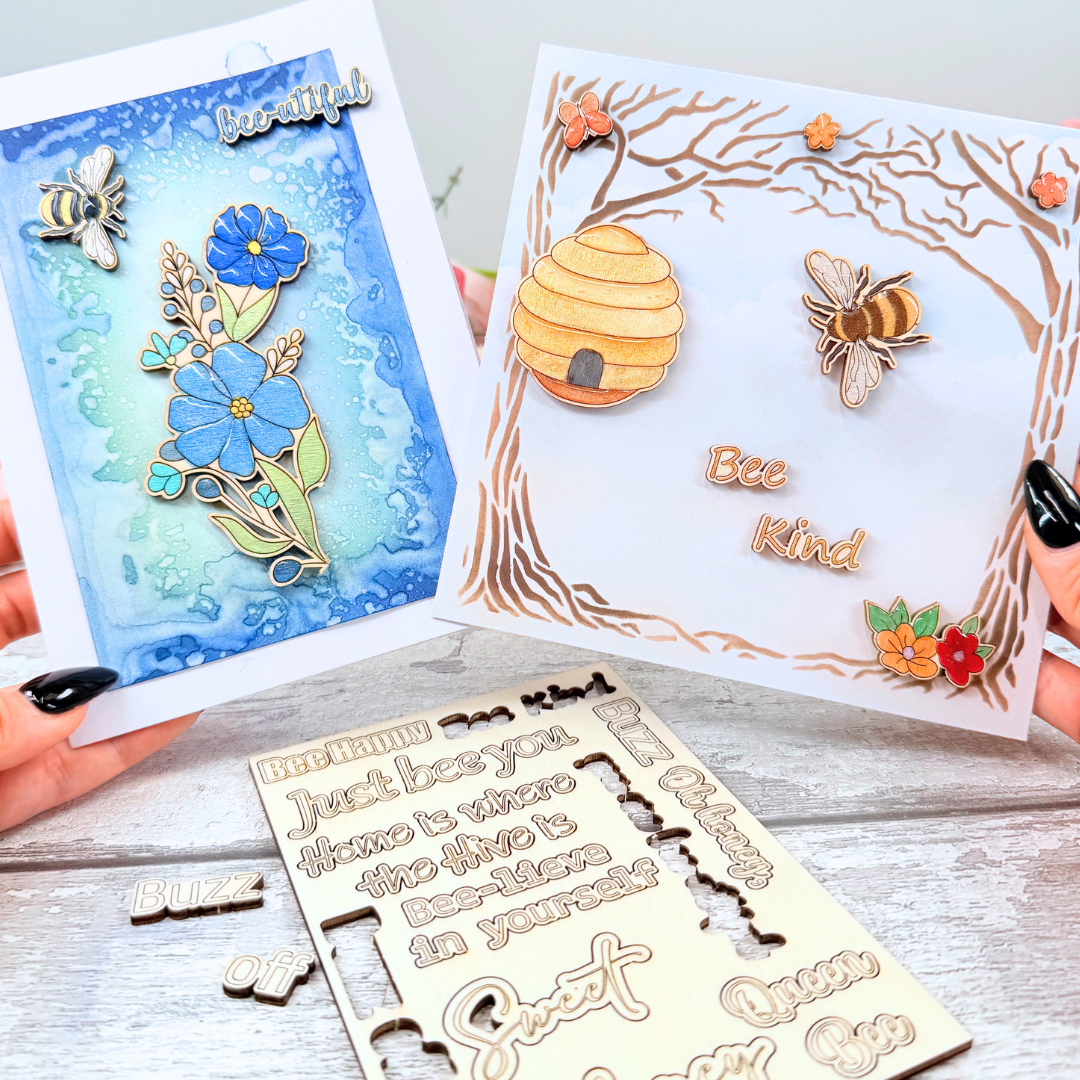 Bee-Themed Sentiments Pop-Out Sheet