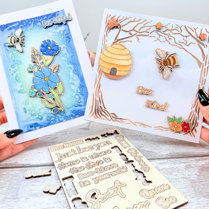 Bee-Themed Sentiments Pop-Out Sheet