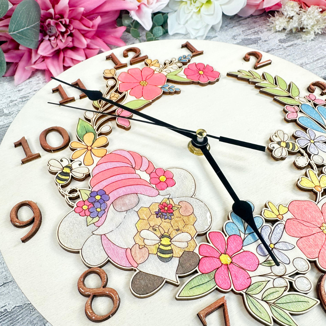 Spring Gnome Clock Face