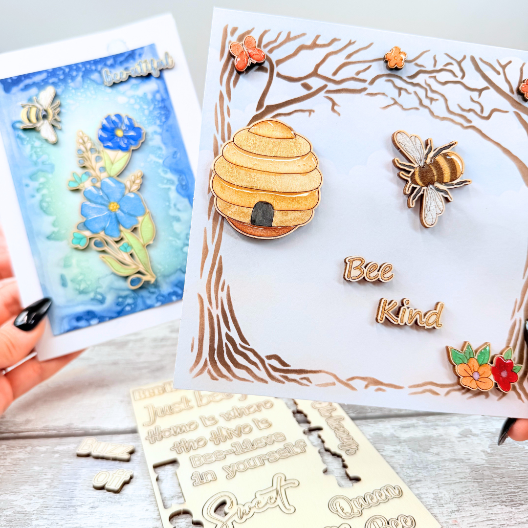 Bee-Themed Sentiments Pop-Out Sheet
