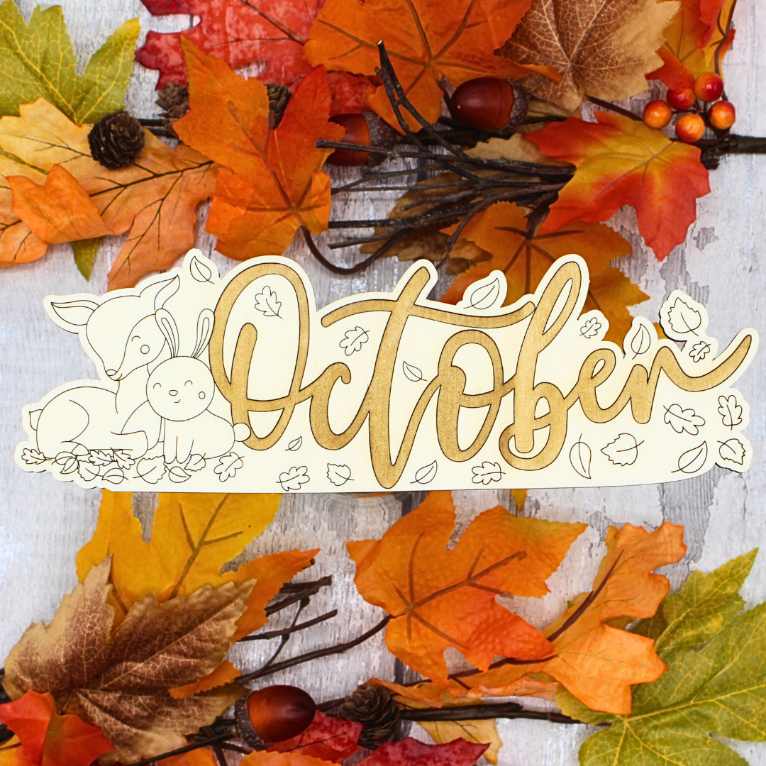 October Calendar Topper - Deer & Hedgy Design