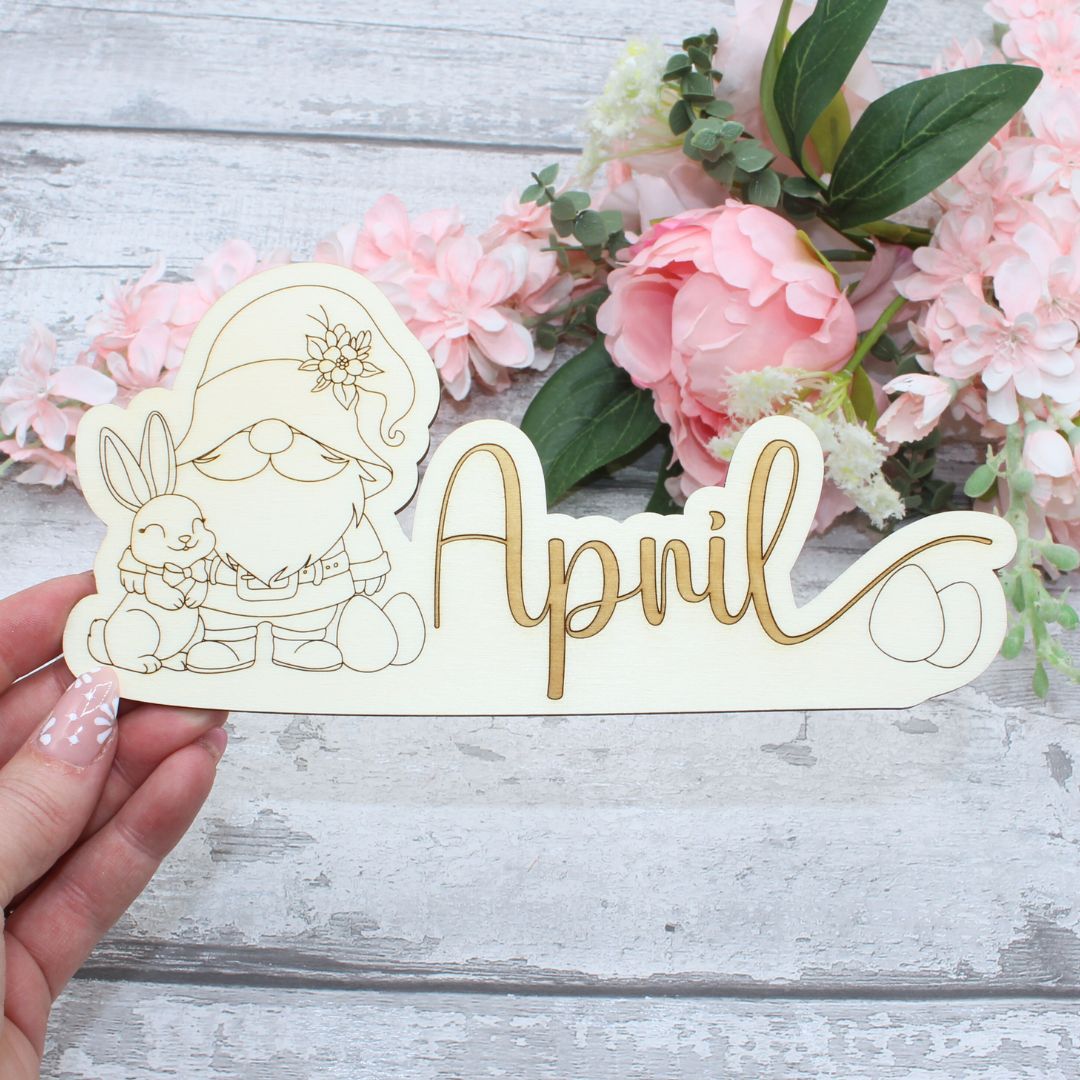 April Topper April Calendar Topper - Gnome Design – LMGiftsbyDee