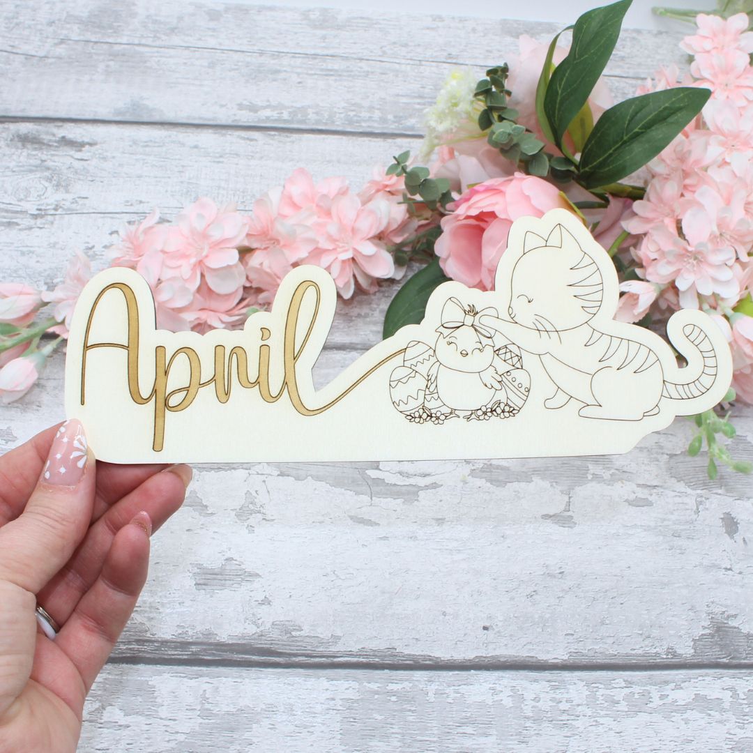 April Calendar Topper - Kitty Design