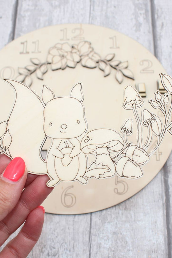Autumn Squirrel Clock Craft Kit