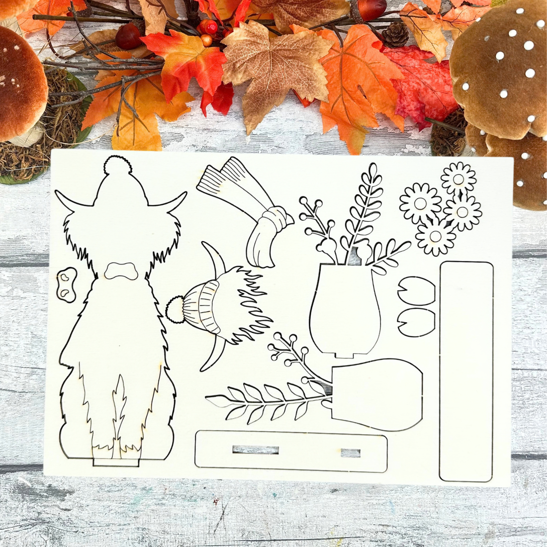 Autumn Coo & Flower Basket Décor