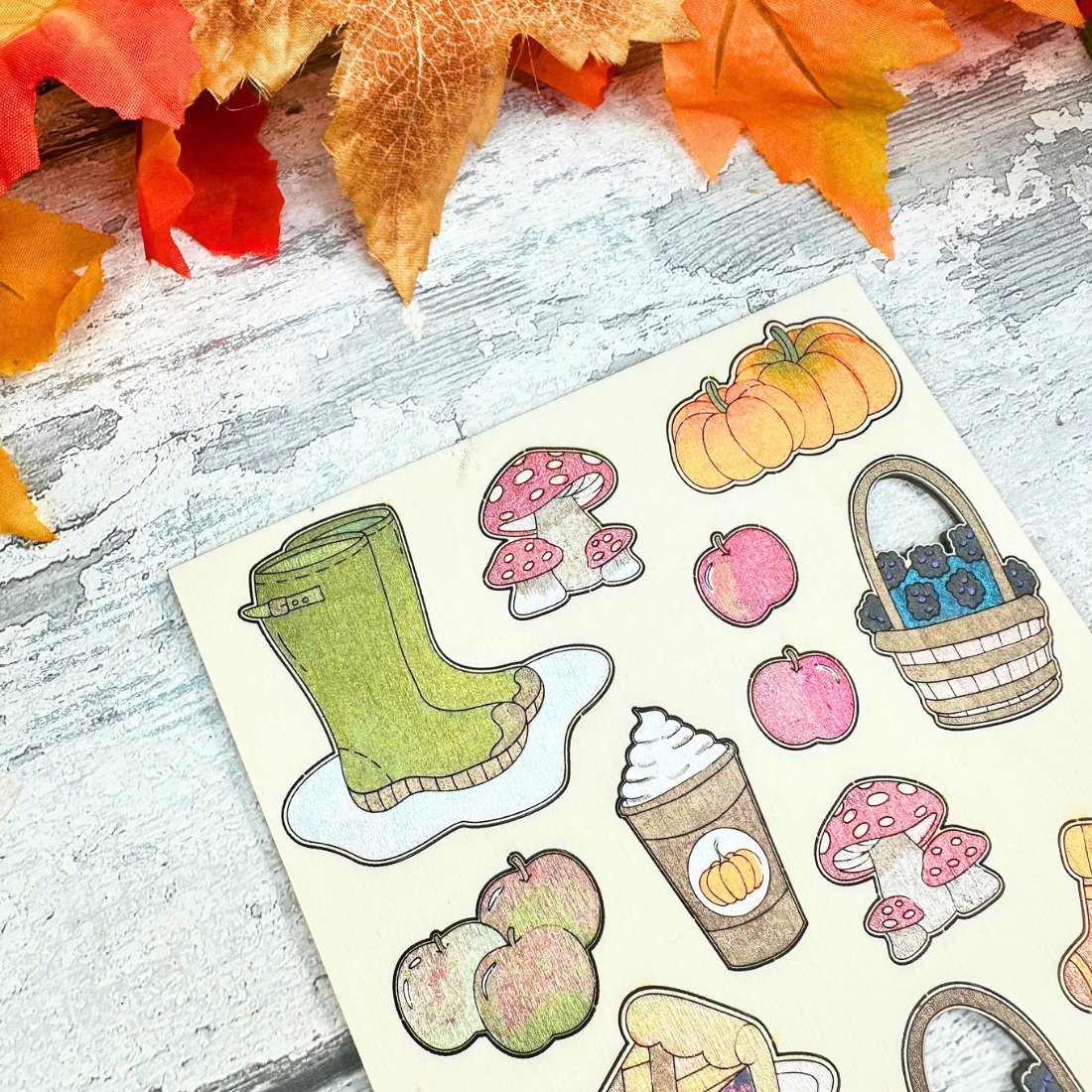 Autumn Harvest Colouring Pop-Out Sheet