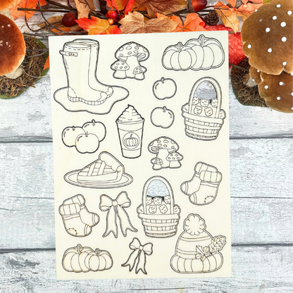 Autumn Harvest Colouring Pop-Out Sheet