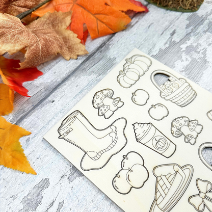 Autumn Harvest Colouring Pop-Out Sheet