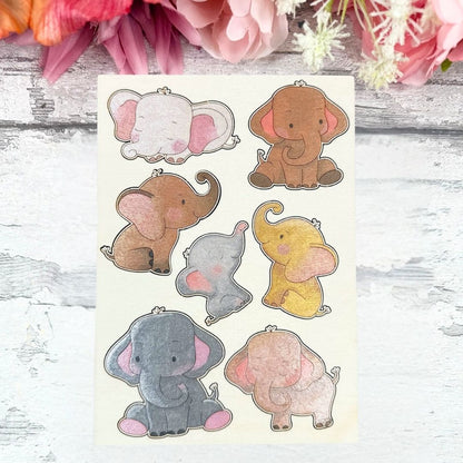 Baby Elephant Wooden Colouring Sheet