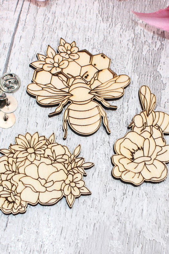 Bee Floral Brooch Set - Spring Accessories for Your Style