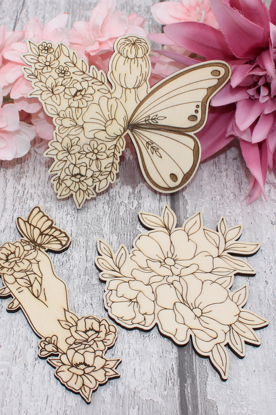 Floral Butterfly girl, Butterfly and hand floral and a beautiful bouquet of flowers