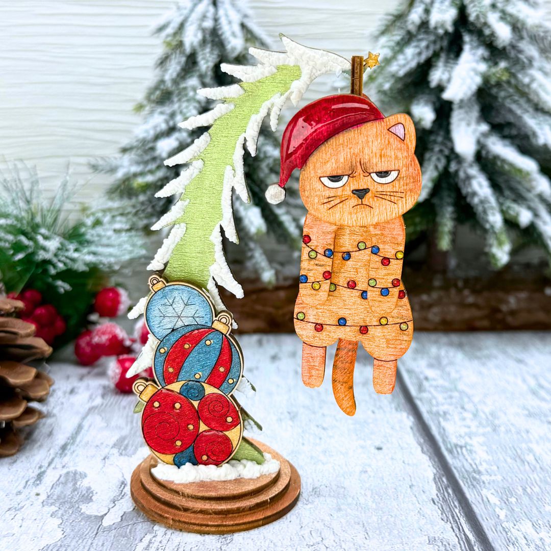 Christmas Wiggly Grumpy Kitty – The Sassiest Wiggle on the Tree