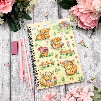 Highland Calm A5 Notebook – Wooden Cover