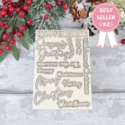 Christmas Sentiments Pop-Out Sheet