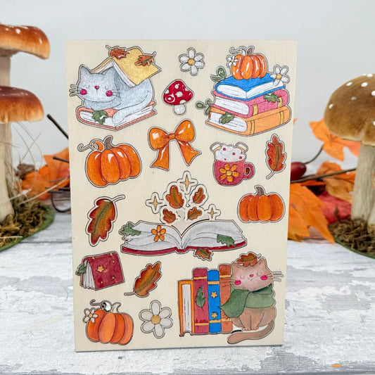 Cosy Autumn Kitty Pop Out Sheet
