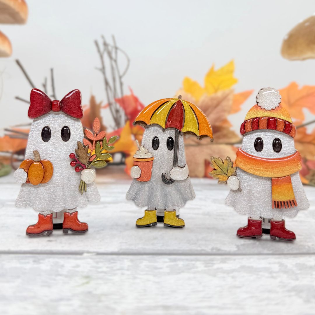 Cute Autumn Ghosties - Set of 3