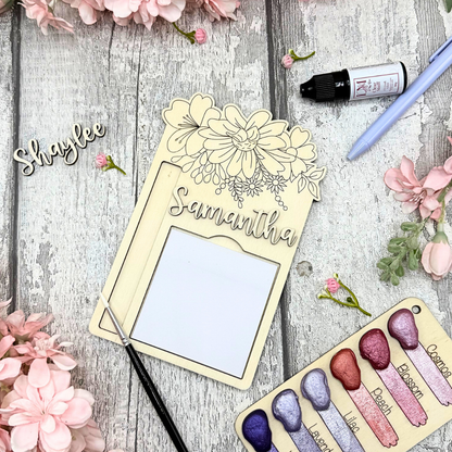 Daisy Delight Personalised Notepad Holder – Paintable Wooden Desk Accessory