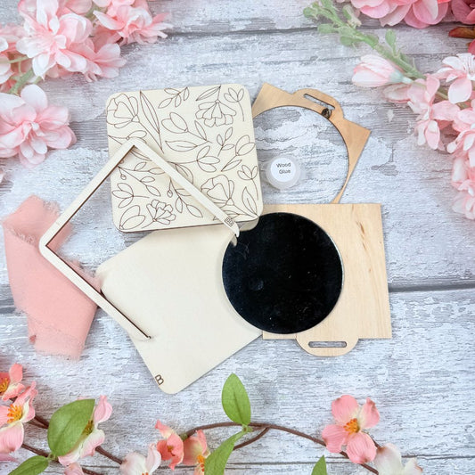 Floral Compact Mirror Craft Kit
