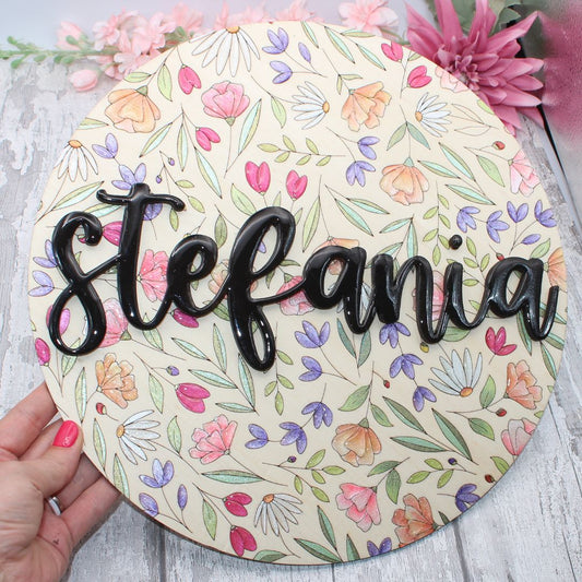 Personalised Floral Name Sign