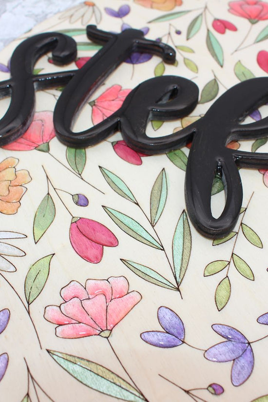 Personalised Floral Name Sign