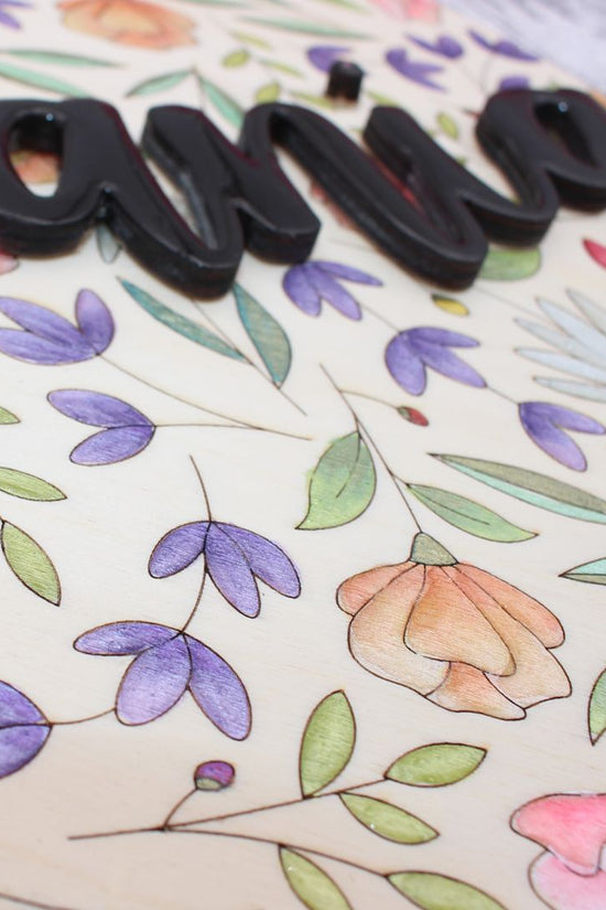 Personalised Floral Name Sign