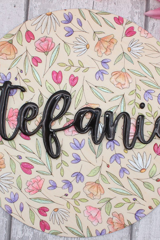 Personalised Floral Name Sign