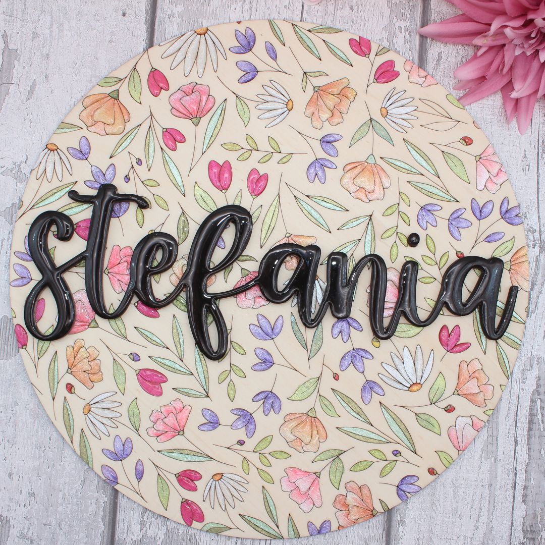 Personalised Floral Name Sign