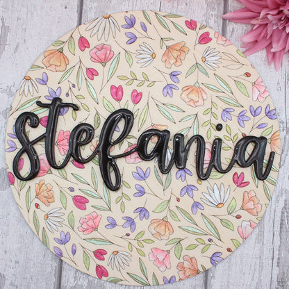 Personalised Floral Name Sign