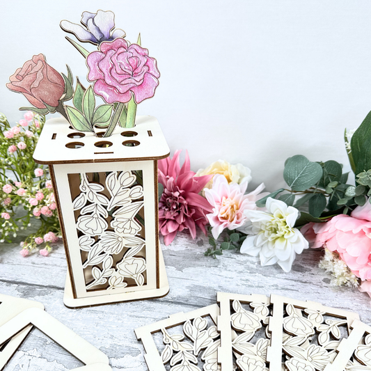 Wildflower Vase Project | Wooden Buildable Floral Vase Craft Project