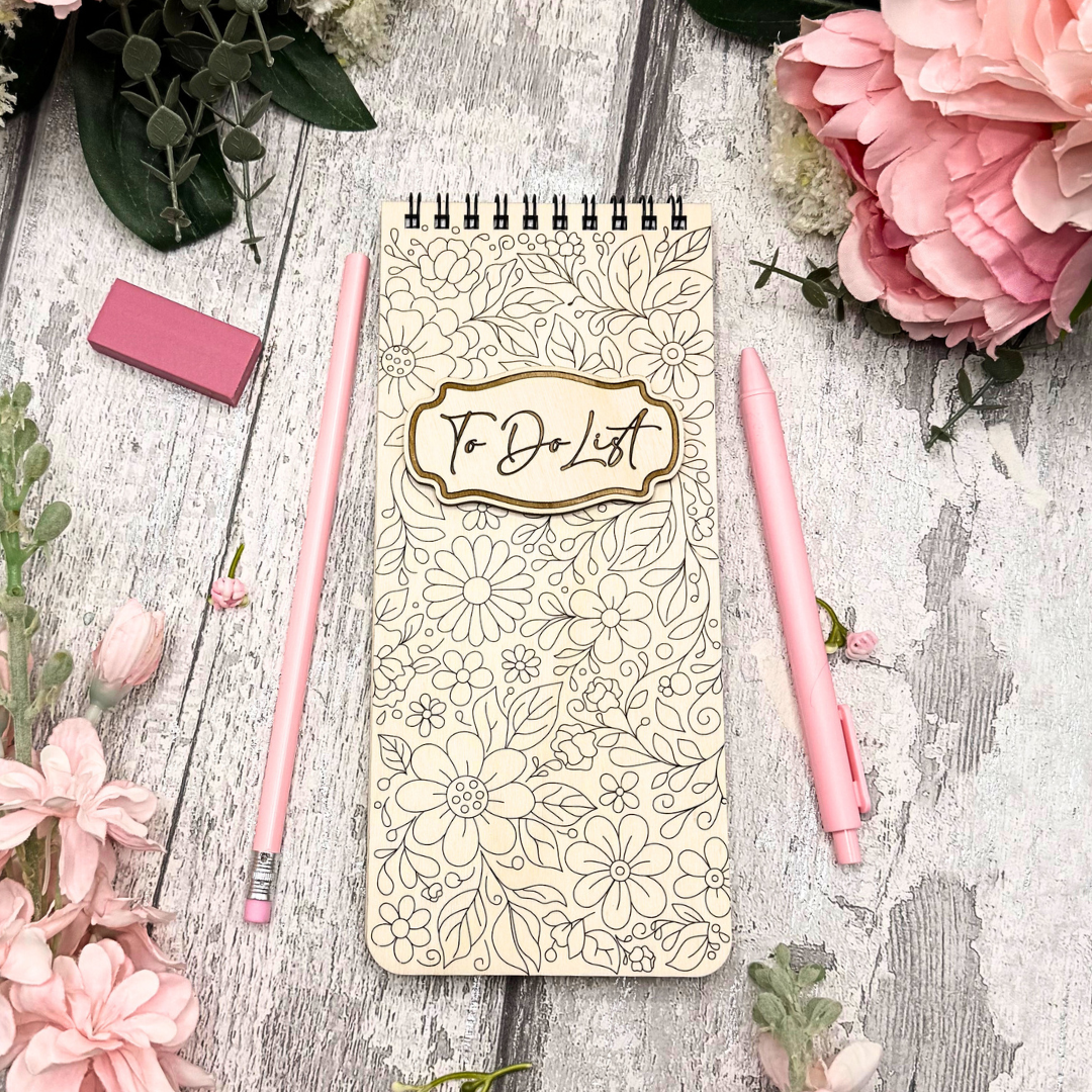 Floral Daydream To-Do List – Paintable Wooden Cover
