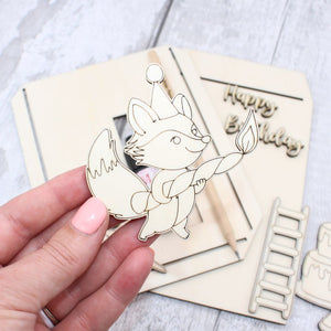 Foxi Birthday Slider Card Template Kit