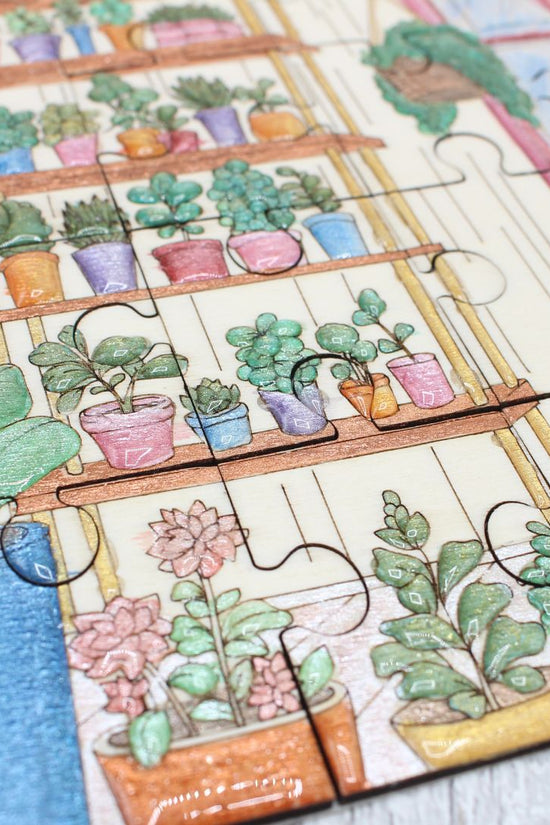 Gardening Scene Puzzle Colouring Sheet