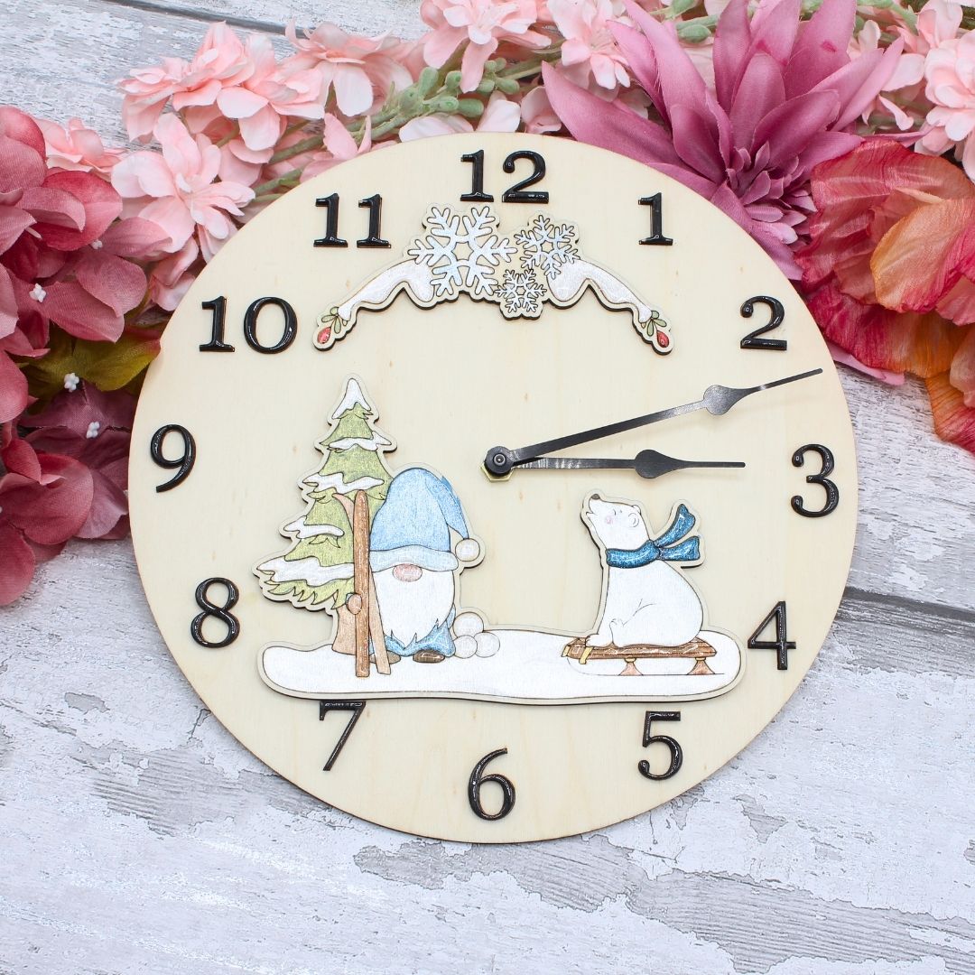Winter Gnome Clock Face Add on (clock not included)