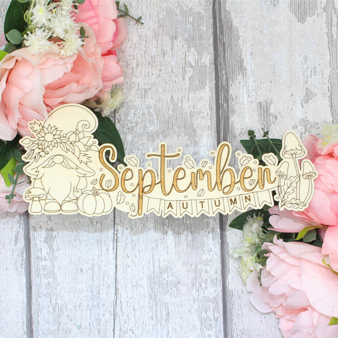 September Calendar Topper - Gnome Design