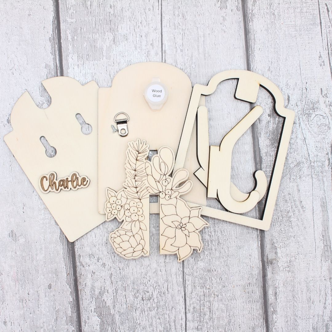 Doggy Leash Holder | Coat Hanger | Key Holder - Christmas Design