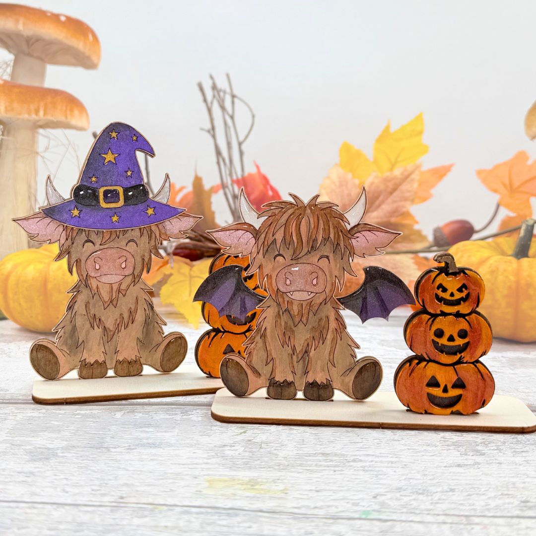 Halloween Highland Cow - Set of 2