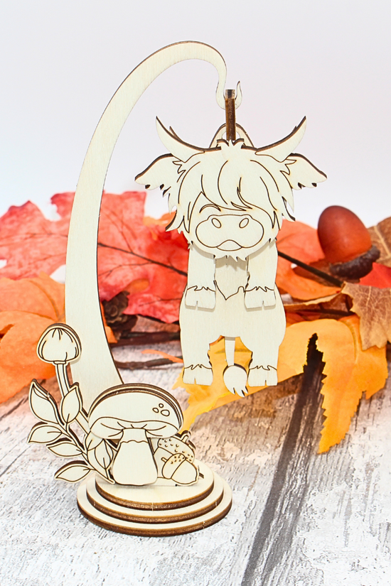 Autumn Wiggly Hanger Trio – Fox, Cat & Highland Cow