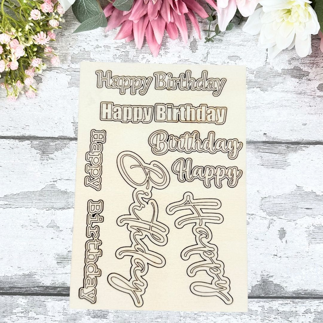 Happy Birthday Sentiments Pop-Out Sheet