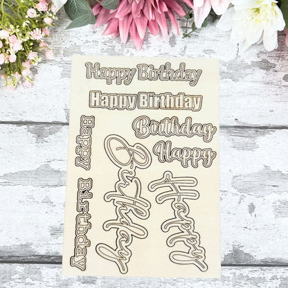 Happy Birthday Sentiments Pop-Out Sheet
