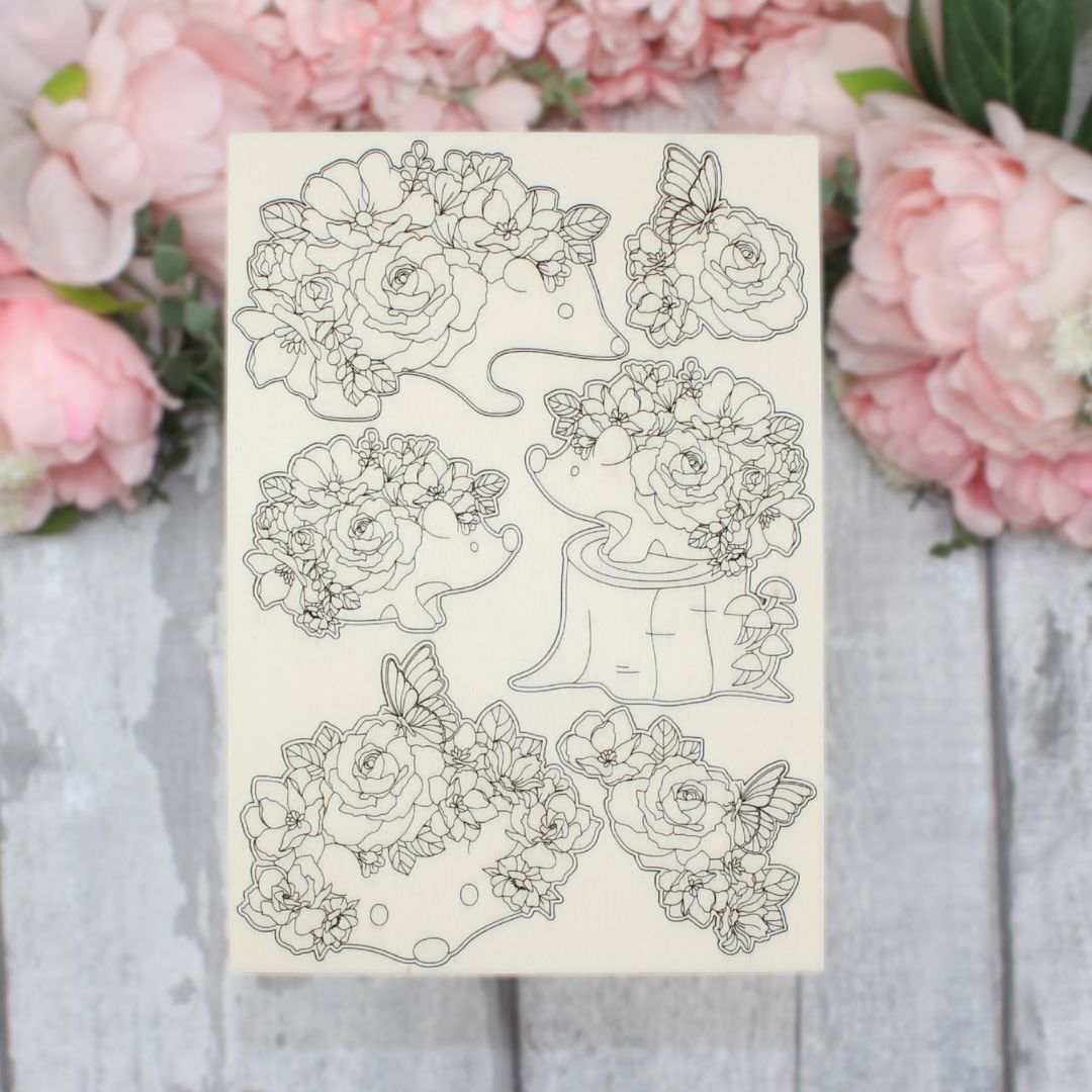 Hedgy the Hedgehog Floral Set of 6
