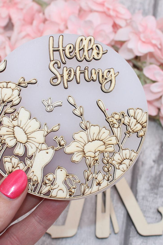 Hello Spring Meadow Sign