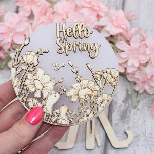 Hello Spring Meadow Sign