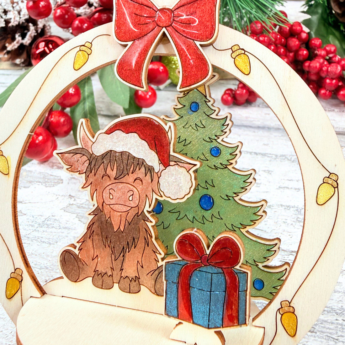 Highland Coo 3D Tree Ornament