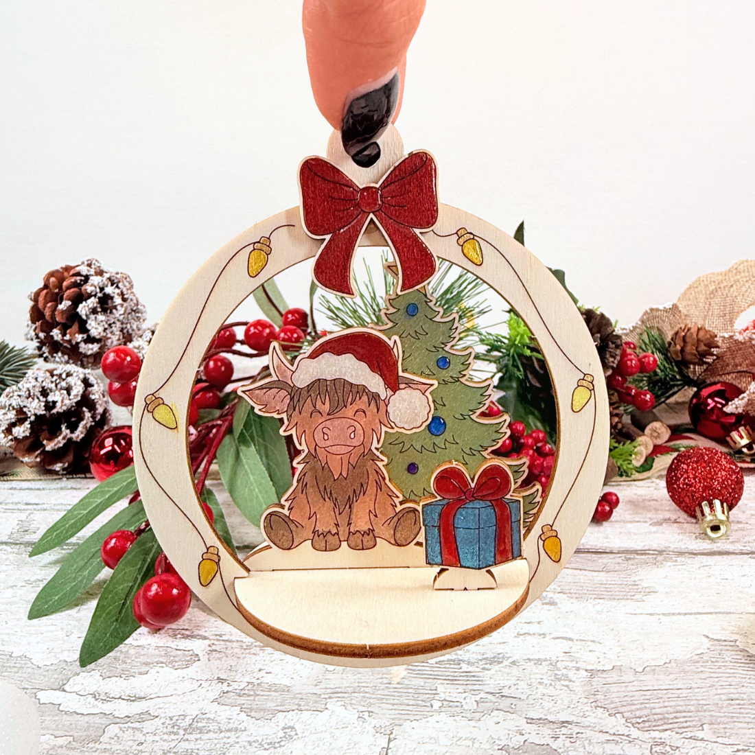 Highland Coo 3D Tree Ornament