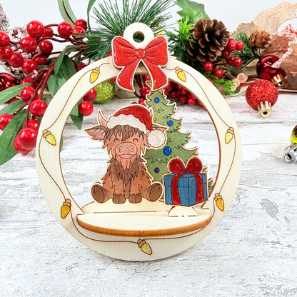 Highland Coo 3D Tree Ornament