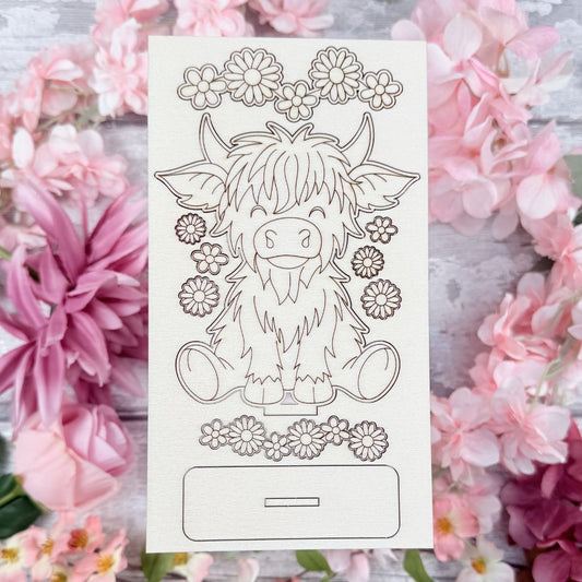 Highland Cow with Floral Garland