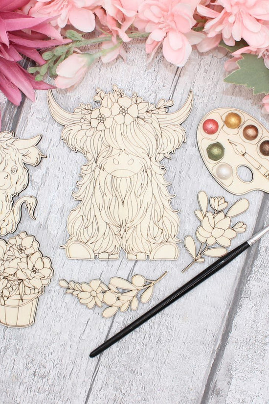 Highland Cow and Florals Mini Kit