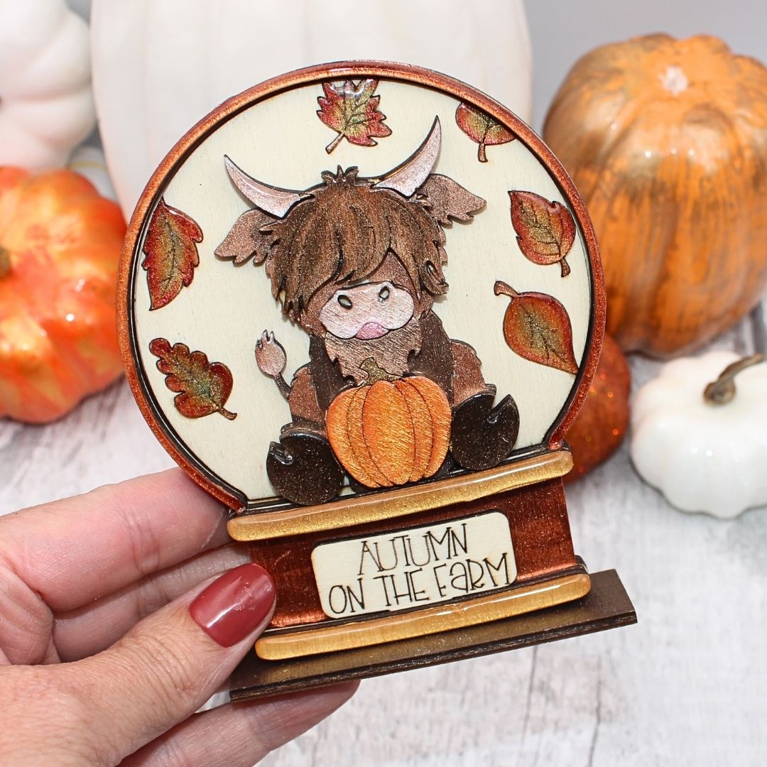Highland Cow Globe Set